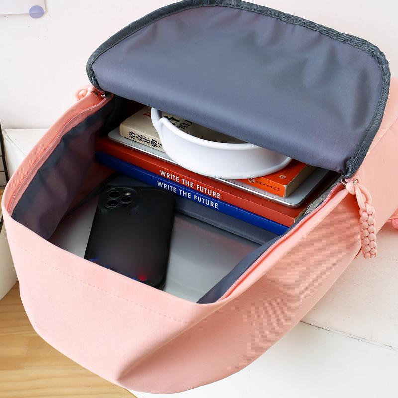 Комплект из трех рюкзаков с мультяшным принтом, школьный рюкзак для девочек, большой вместимости, для учеников начальной и средней школы