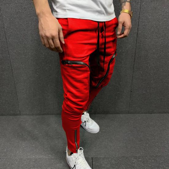 Autumn Pants Stylish Mid Waist Soft Men Pants Solid Color Drawstring Pants Autumn Pants Streetwear
