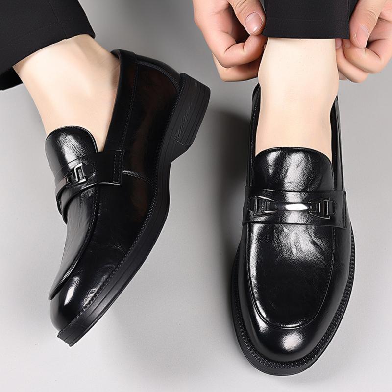 Классический стиль Мужская модная деловая повседневная кожаная обувь Весна Британский ретро Удобные туфли-лоферы на мягкой подошве для вождения