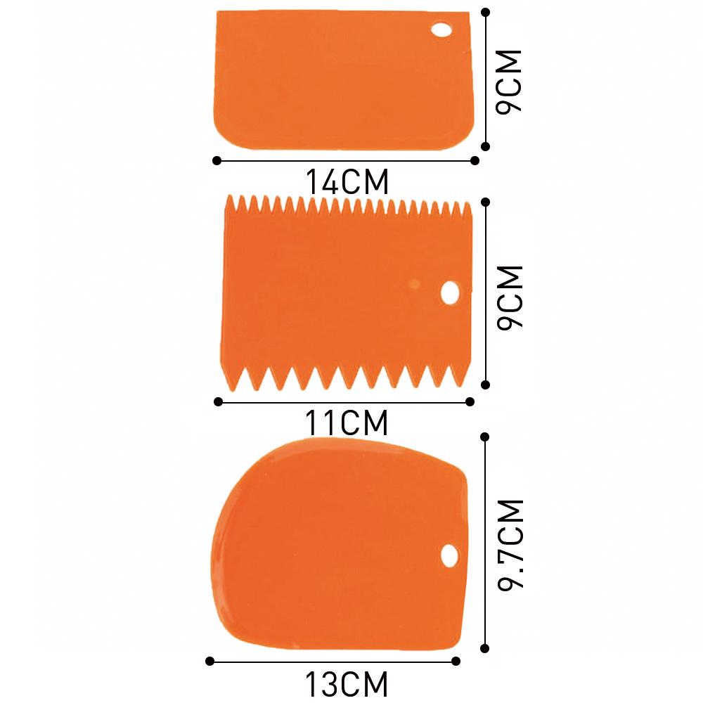 3Pcs Plastic Dough Knife Icing Fondant Scraper Jagged Edge Plain Smooth Cake Paddle Cake Spatulas