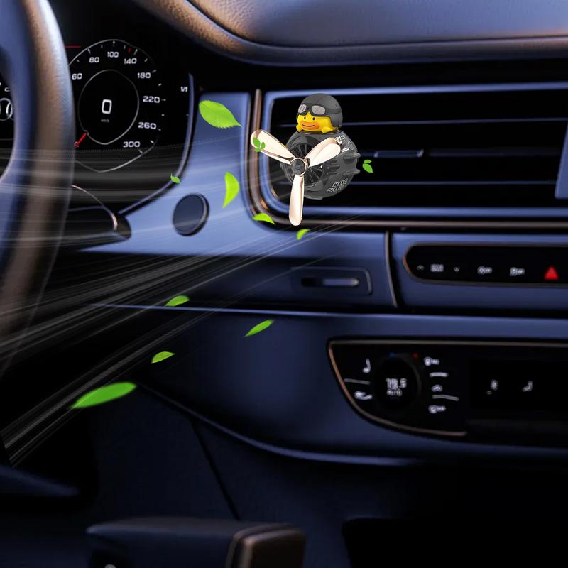 Вращающийся пропеллер Автомобильные освежители воздуха Клипса Дефлектор обдува Ароматические клипсы с ароматом желтого утенка Автомобильный аромадиффузор Аксессуары для интерьера