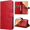 Case - E.F.CONNECTION - For Xiaomi Redmi Note 13 Pro 4G - Red Synthetic Leather - Butterfly Pattern - Elegant