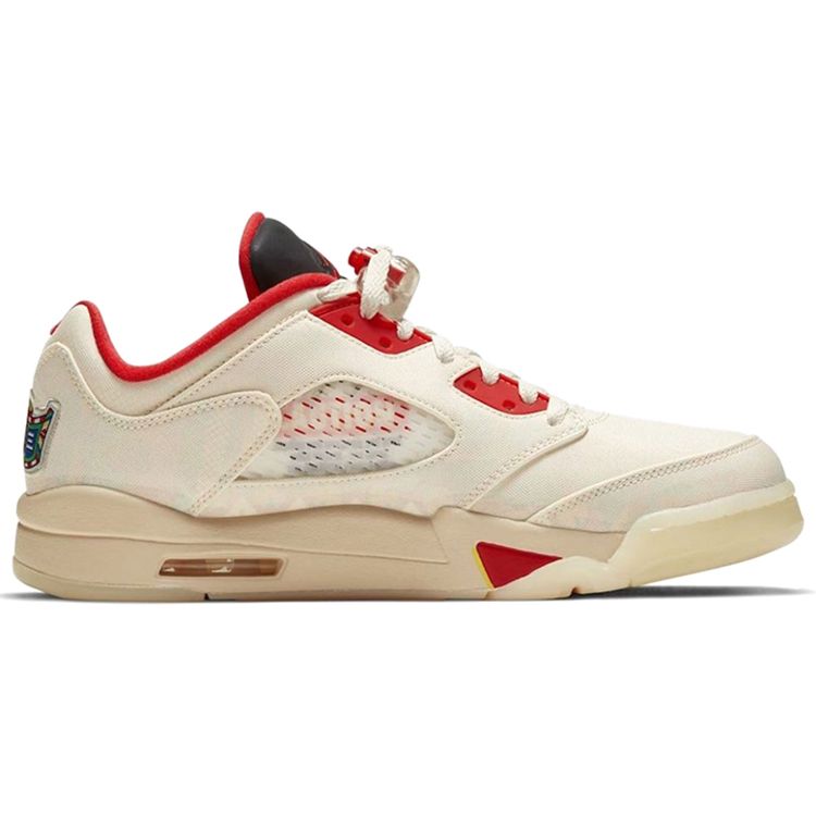 Air Jordan 5 Retro Low Китайский Новый год 2021 Кроссовки унисекс Кремовый Парус Чили-Красный DD2240-100