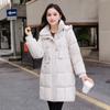 Женская куртка на пуху средней длины, утолщенная и свободная, новая, зима 2025, корейская версия хлопковой куртки с капюшоном