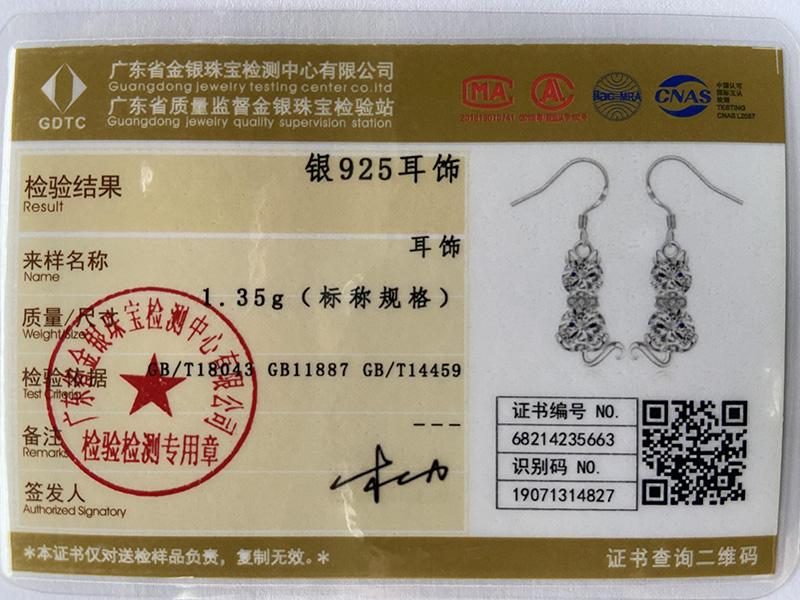 925 Sterling Silver Cat AAA Zircon Pendant Piercing Earrings Fashion Charm Wedding Jewelry