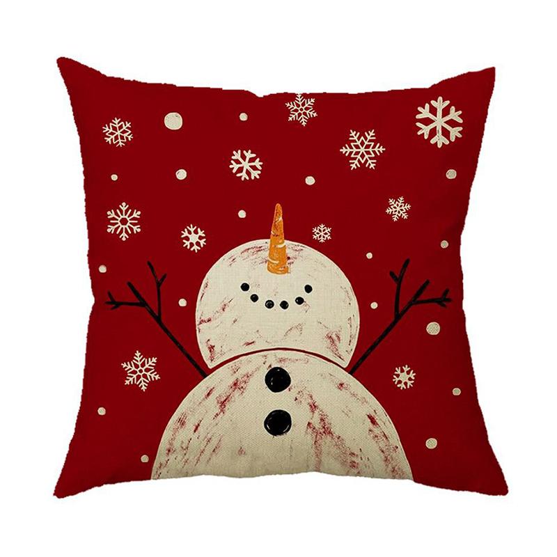 Рождественская наволочка из льна с принтом для дома, дивана, подголовника автомобиля, наволочка для офиса, украшение для рождественской вечеринки