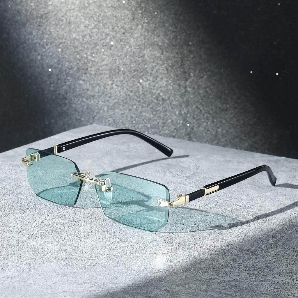 Модные ретро квадратные унисекс безободковые солнцезащитные очки с защитой от УФ-лучей, уличный стиль, универсальный дизайн, стройнящие, для мужчин и женщин