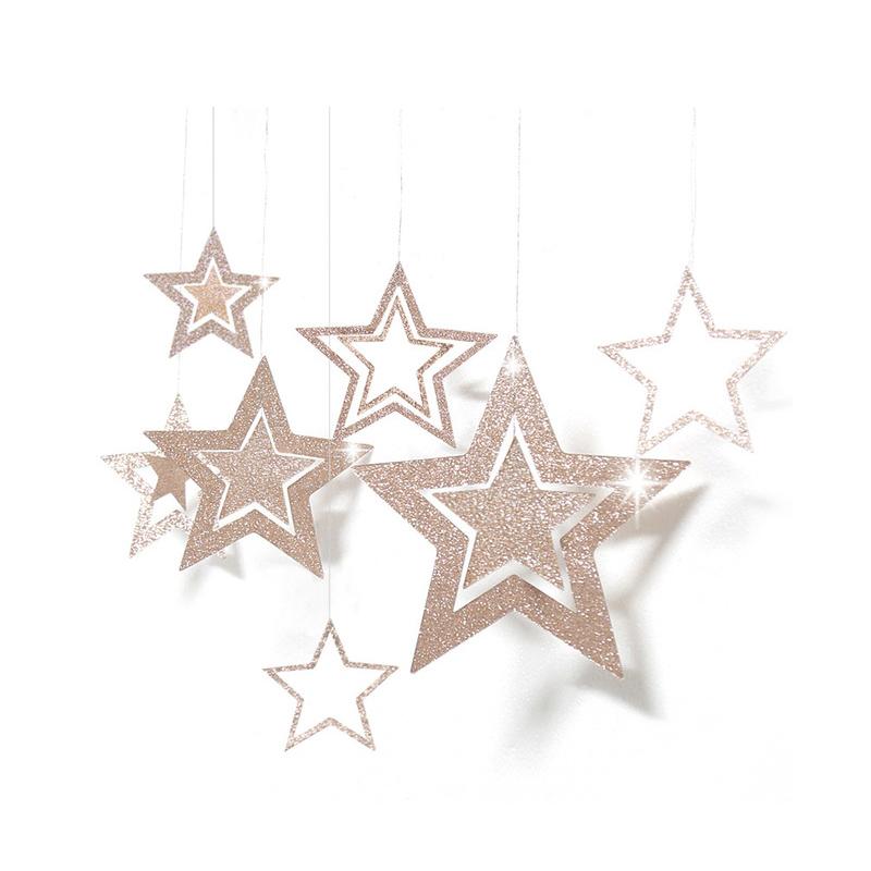 7pcs/lot Twinkle Star Paper Pendant Garland Ornaments Christmas Decorations for Home New Year Natal Noel Decor Navidad 2020