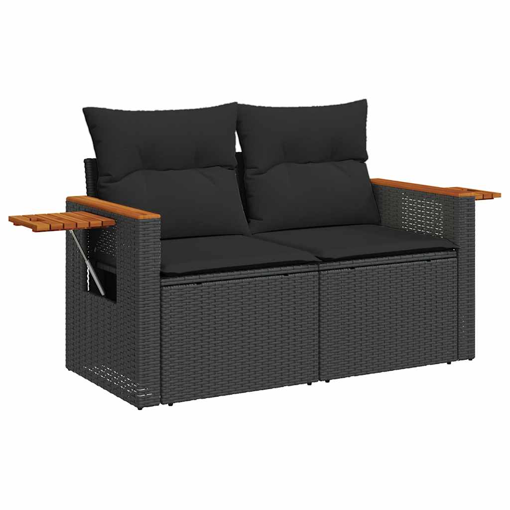 Vidaxl 10-Cz. Zestaw Wypoczynkowy Do Ogrodu, Poduszki Czarny Rattan Pe