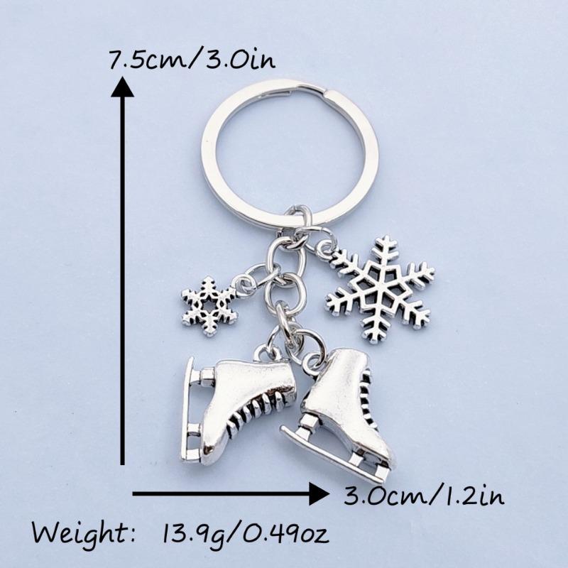 Новинка зимы, коньки-снежинки, брелок из сплава, украшения для любителей спорта, подвеска на рюкзак.