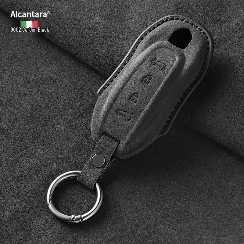Suede Key Cover with Buckle for Porsche Macan 4, Fits 25 Models, Pure Electric & Jincheng Edition