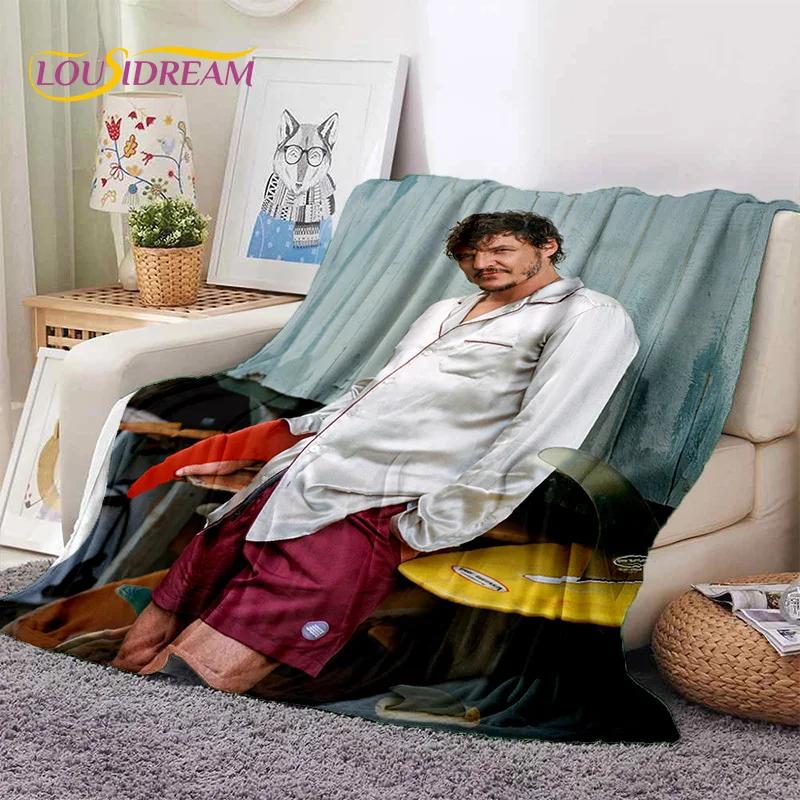 3D Jose Pedro Pascal Actor Star Soft Blankets,Keep Warm Throw Blanket Comfortable Blanket for Picnic Beds Sofa Home Bedroom Gift