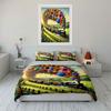 Floral Train Landscape Art Decor Multiple sizes kid's and adults' bedroom Exquisite 3PC bedding set, gift