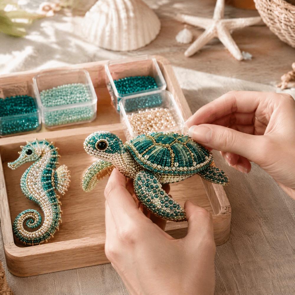 Colorful Beads Bead Craft Kit Animal Shape DIY Beadwork Kit Desktop Display