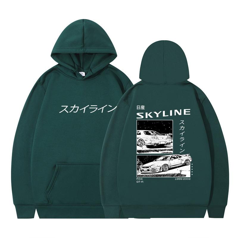 Autumn and Winter New Anime Drift AE86 Initial D Printing Fashion Casual Hooded Men's and Women's Sweatshirt