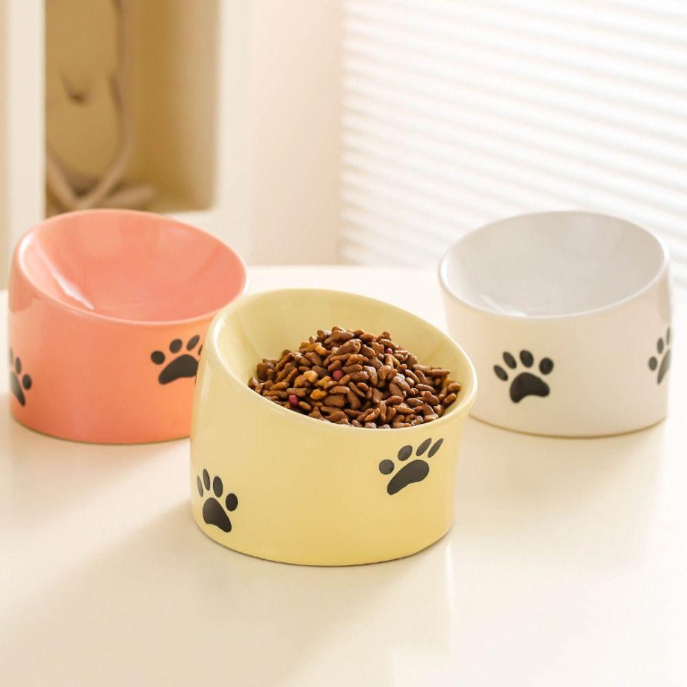 Керамическая миска для кошек с высокими ножками, миска-кормушка для собак, не опрокидывающаяся, миска для поения щенков, товары для животных