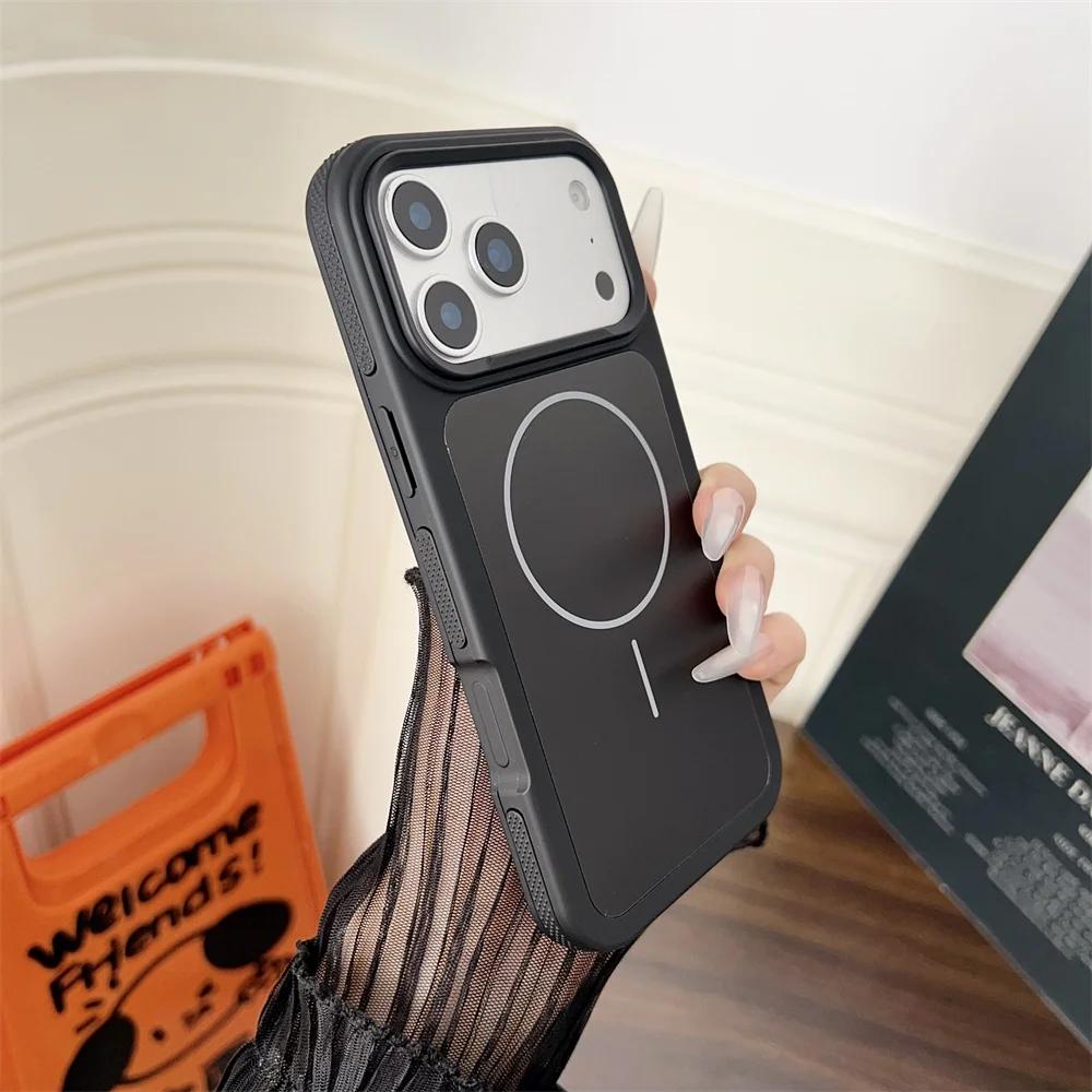 Двухцветный матовый матовый магнитный чехол для телефона для iPhone 17 Pro Max Air 16 15 14 Plus 13 12 11 Для Magsafe Защитный чехол