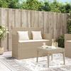 VidaXL Banc de Jardin avec Coussins, Siège de Patio, Chaise de Terrasse, Meuble de Parc Arrière-cour Balcon Extérieur, Beige 365764