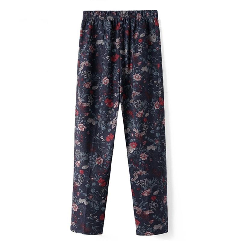 Очень большой размер 9XL, женские брюки среднего возраста, эластичные повседневные брюки с высокой талией, женские прямые брюки