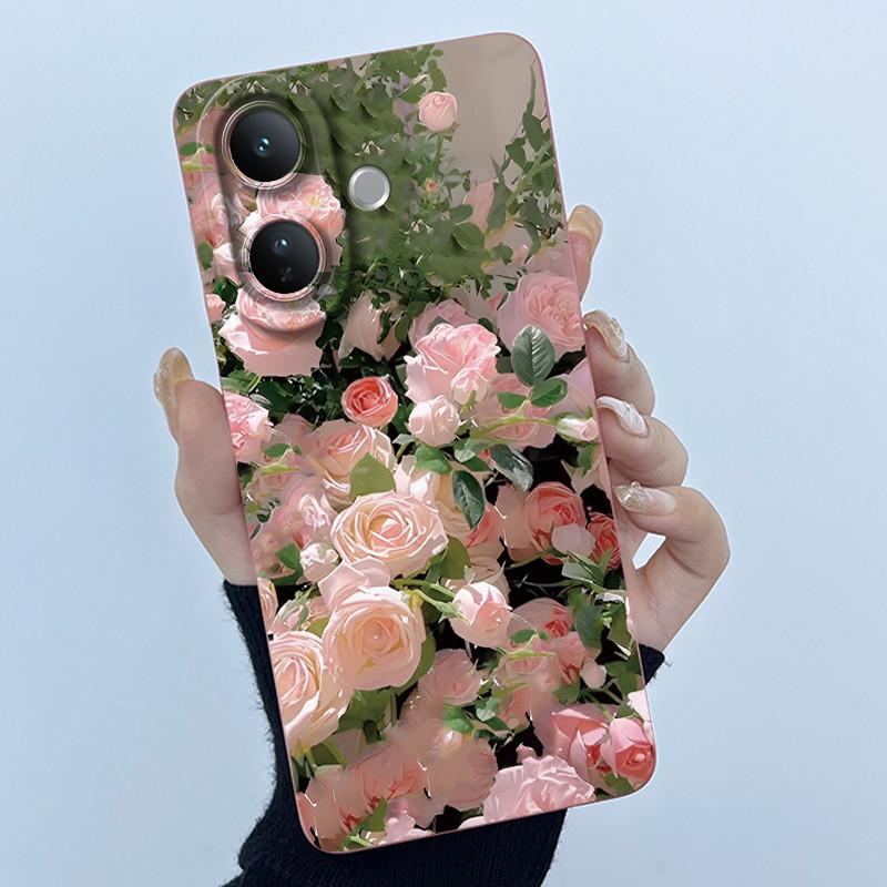 Case For Vivo V60 Lite Cute Panda Sweet Girls Cats Liquid Silicone Soft Back Cover For VivoV60Lite 5G Bumper Protective Casing