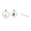 Set de 8 Boules de Noël Rayures Argent 6 cm