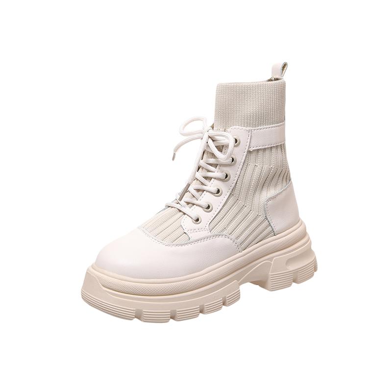 Женские модные осенние и зимние ботинки телесного цвета, новая повседневная женская обувь, короткие сапоги, женские ботинки в британском стиле Botas De Mujer