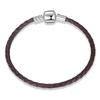 100 %Genuine Brown Leather Rope Bracelets 925 Sterling Silver Women Weave Snake Charms Chain Jewelry Rope Bracelets Diy