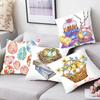 Декоративная наволочка, не выцветающая, создает атмосферу, дышащая, привлекательная, с мультяшным принтом, украшение на наволочку с изображением кролика и яйца
