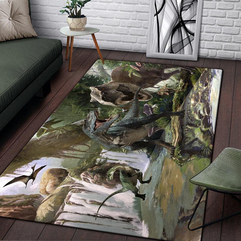 3D динозавр Юрского периода Дракон узор декоративный квадратный ковер современный дом гостиная пол матовый ковер для спальни художественный коврик для плаката