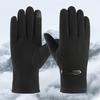 1 пара зимних теплых перчаток с плюшевой подкладкой, эластичные ветрозащитные мужские перчатки с полным пальцем для холодной погоды и сенсорным экраном