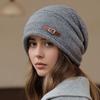Осенне-зимняя универсальная женская шапка из бархатного трикотажа с мелким узором