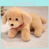Soft Labrador Plush Doll With Bell Collar Decoration For Children And Nap Time