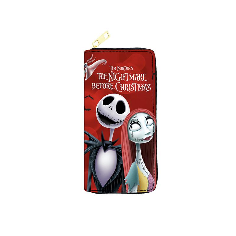 Nightmare Before Christmas PU Wallet Women Long Zip Clutch Makeup Bag 3pcs