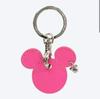 Disney Mickey Mouse Pink Cowhide Leather Key Cover with Mickey Mouse Tokyo Disney Resort Mickey Shape Keychain, Charm, TDR,