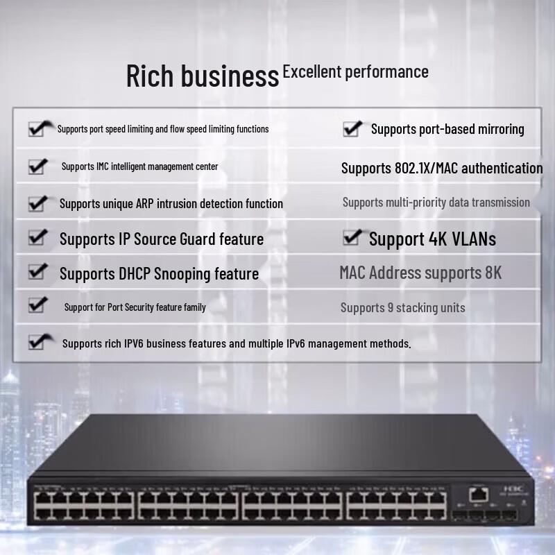 H3C S5048E-PWR-X 48-Port Gigabit Managed PoE Switch