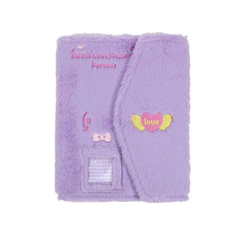 Милый вышитый плюшевый фотоальбом-держатель для карточек, трехдюймовая маленькая папка для хранения карточек без внутренних страниц