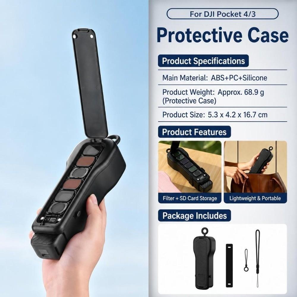 Shockproof Flip Protective Case Protective Shell Lid for DJI Osmo Pocket 4/3 Accessories