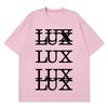 Белая хлопковая футболка LUX с наложенным дизайном букв, эстетика Y2K Goth, повседневная футболка для женщин и мужчин