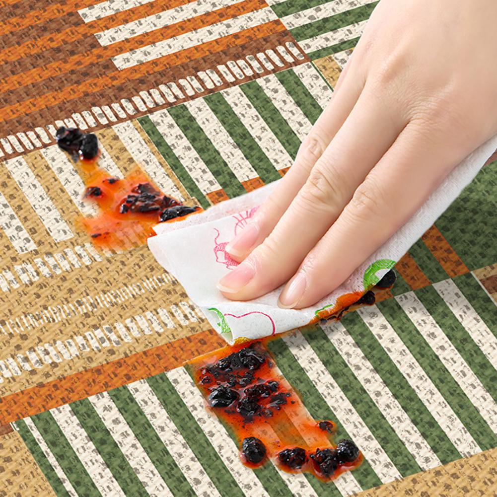 Heavyweight Wrinkle Resistant PVC Tablecloth 32x48 Inch Suitable for Dining and Party Tables Machine Washable and Long Lasting