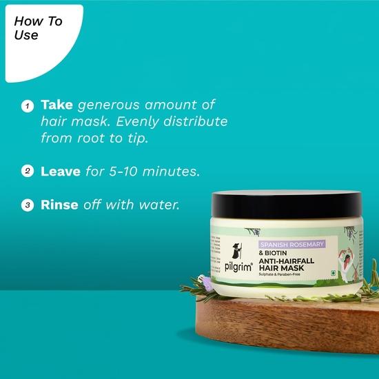 Pilgrim Spanish Rosemary Anti Hairfall Hair Mask, 200gm with Biotin For Reducing Hair Fall & Strengthens Hair