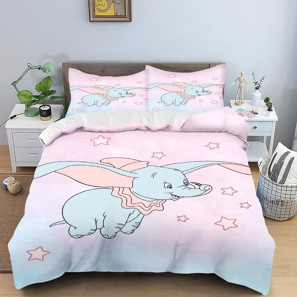 Dumbo Комфорт Спальня С рисунком Мультяшное Покрывало Комплект постельного белья С наволочкой Подходит для Детей и Взрослых