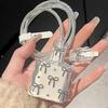 Прозрачная Защитная Крышка для USB-кабеля с Бантом для Зарядного Устройства Apple iPhone 18/20W, Защитный Чехол от Царапин, Набор для Хранения Кабеля Данных