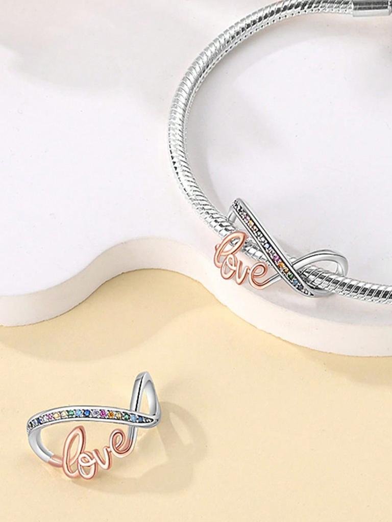 Шармы Plata Sweet Diamond Heart Бусины Шарм Медь Покрытая Подходит Шармы Медьоригинал Браслет Для Изготовления Украшений Diy Шарм