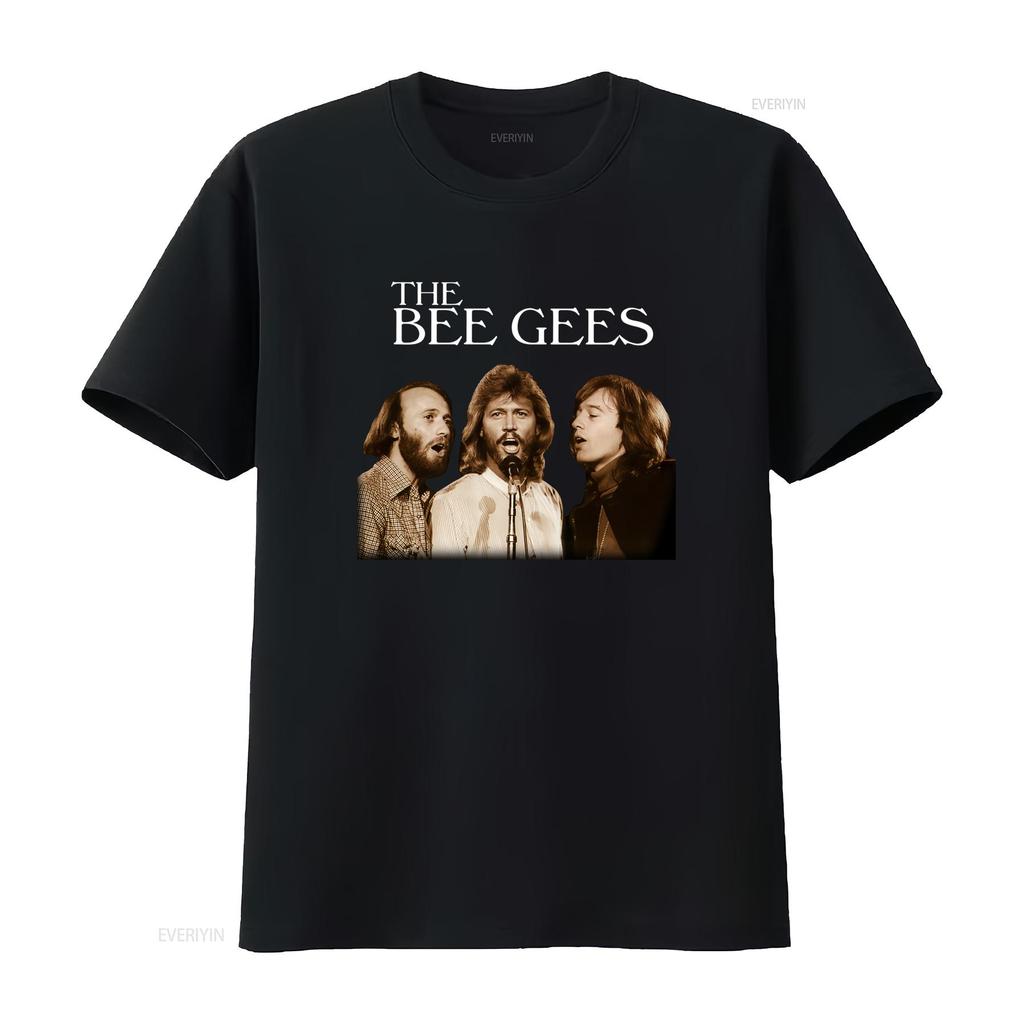 The Bee Gees Vintage Band Print Cotton T Shirt Black Available in S 5Xl vintage Soft homme Comfortable Slightly fashion