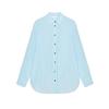 Summer New Product Women's Clothes Cotton Blend Asymmetric Hem Contrast Color Button Ruched Lapel Shirt 8041278