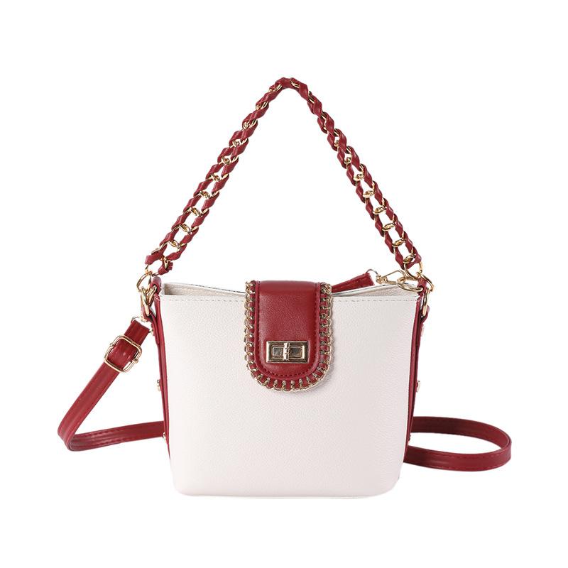 Women'S Bag, Bucket Bag, Niche Foreign Style Chain, Handbag, Trendy Shoulder Bag, Textured Messenger Bag.