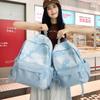 Autumn and Winter High-Value Fresh Color-Block Cloud Backpack for Girls and Boys, Casual Double-Shoulder Bag for Primary and Secondary School