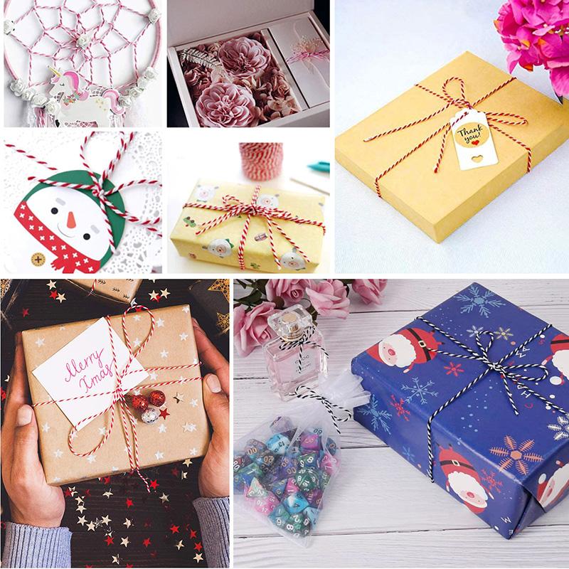 200M*2MM Christmas Decoration Gift Wrapping Cotton Cords Twine String Macrame Cord Thread Rope DIY Home Textile Party Supplies