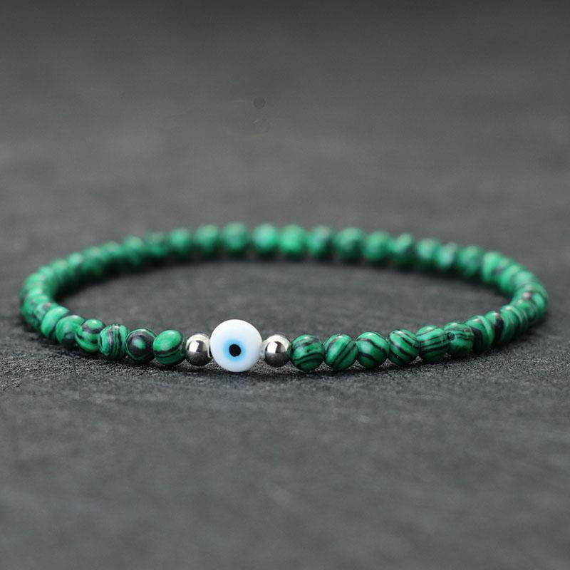Simple Style Turkey Evil Eyes Bracelet For Men 4mm Rice Beads Braslet Natural Coconut Husk Braclet Gifts For Him Pulseria Homme