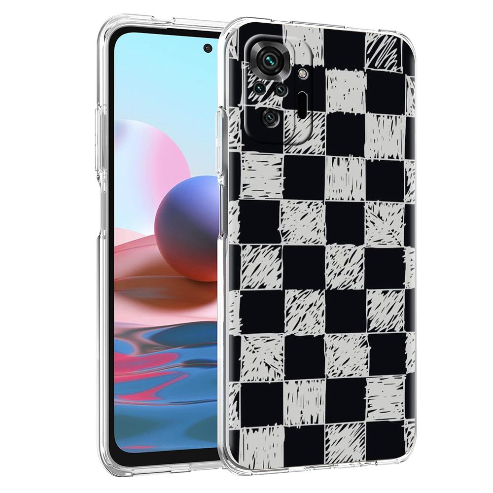 Клетчатый чехол для телефона Xiaomi Redmi Note 12 4G 11 10 Pro 5G 10C 10S 9S 9 9T 8T 9C 9A 8 8A 7 K50 K40